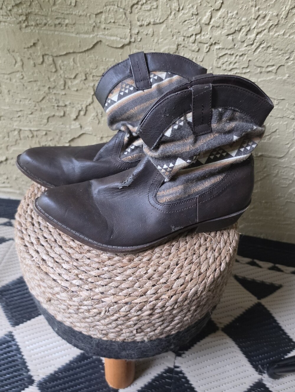 Union Bay Brown Aztec Ankle Boots